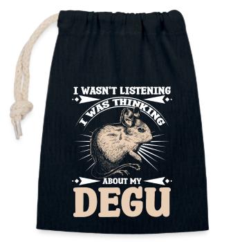 I wasn't listening I was thinking about my degu - Verschließbarer Geschenkbeutel aus Baumwolle (14x20cm) - Navy - Vorne