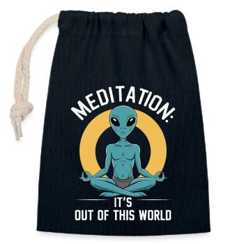 Meditation, Achtsamkeit, Entspannung Und - Verschließbarer Geschenkbeutel aus Baumwolle (14x20cm) - Navy - Vorne