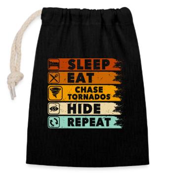 Tornado Fighter Storm Chaser Meteorologist Outfit - Closable cotton gift bag (14x20cm) - black - Front