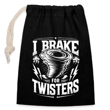 Hurricane Hunter Meteorology Tornado Chaser Outfit - Closable cotton gift bag (14x20cm) - black - Front