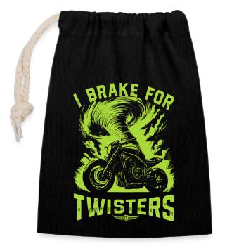 Hurricane Hunter Meteorology Tornado Chaser Outfit - Closable cotton gift bag (14x20cm) - black - Front