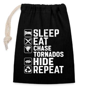 Tornado Chasing Weatherman Hurricane Hunting - Closable cotton gift bag (14x20cm) - black - Front