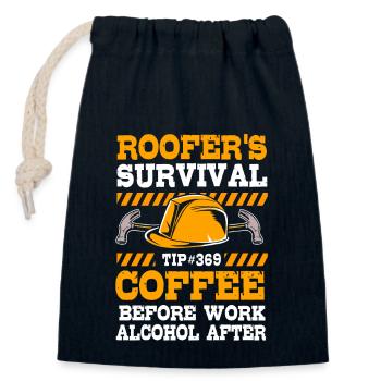 Construction worker construction site - Closable cotton gift bag (14x20cm) - navy - Front