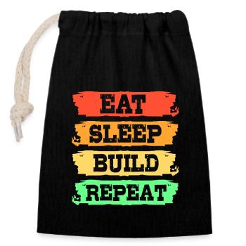 Construction worker construction site - Closable cotton gift bag (14x20cm) - black - Front