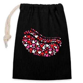 Hot-dog Adult Hearts - Sac cadeau en coton avec cordon (14 x 20 cm) - noir - Devant