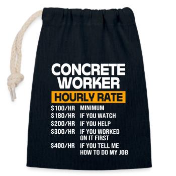 Ouvrier de la construction Chantier Béton - Sac cadeau en coton avec cordon (14 x 20 cm) - bleu marine - Devant