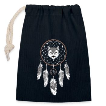 Attrape-rêves Attrape-rêves spirituel bohème - Sac cadeau en coton avec cordon (14 x 20 cm) - bleu marine - Devant