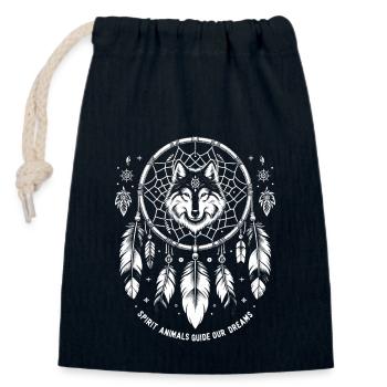 Attrape-rêves Attrape-rêves spirituel bohème - Sac cadeau en coton avec cordon (14 x 20 cm) - bleu marine - Devant