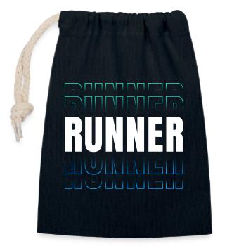 Collection de course de patrons de fautes de frappe de coureurs - Sac cadeau en coton avec cordon (14 x 20 cm) - bleu marine - Devant