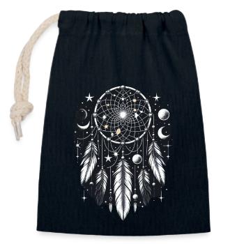 Attrape-rêves Attrape-rêves spirituel bohème - Sac cadeau en coton avec cordon (14 x 20 cm) - bleu marine - Devant