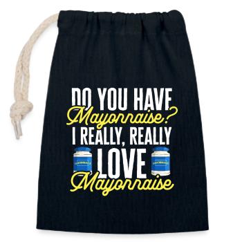 Mayonnaise - Sac cadeau en coton avec cordon (14 x 20 cm) - bleu marine - Devant