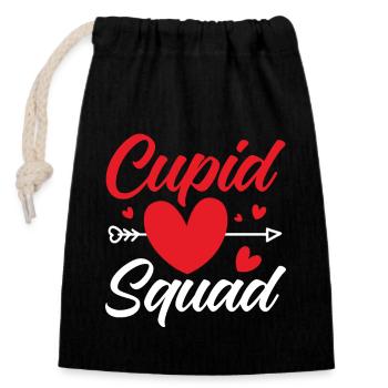 Cupid Squad Valentines Day Him & Her Couple - Verschließbarer Geschenkbeutel aus Baumwolle (14x20cm) - Schwarz - Vorne