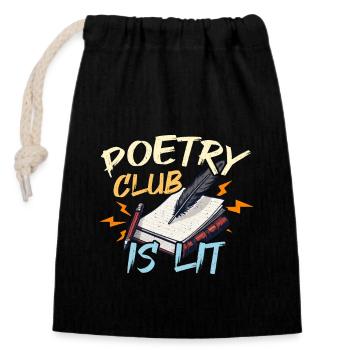 Poetry Lover Poetry Club Is Lit Journaling Bookish - Verschließbarer Geschenkbeutel aus Baumwolle (14x20cm) - Schwarz - Vorne
