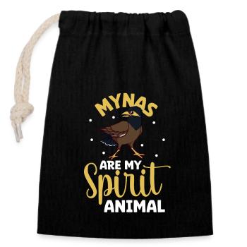 Favourite animal - Shepherd Maina - Closable cotton gift bag (14x20cm) - black - Front