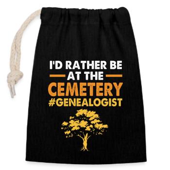 Family tree genealogy - Closable cotton gift bag (14x20cm) - black - Front