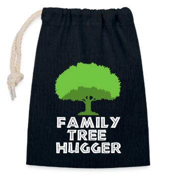Généalogie de l’arbre généalogique - Sac cadeau en coton avec cordon (14 x 20 cm) - bleu marine - Devant