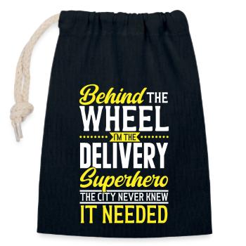 Supplier Package Delivery - Closable cotton gift bag (14x20cm) - navy - Front