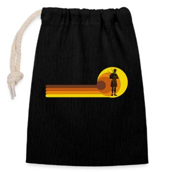Joueur de cornemuse écossais des années 70 Vintage - Sac cadeau en coton avec cordon (14 x 20 cm) - noir - Devant