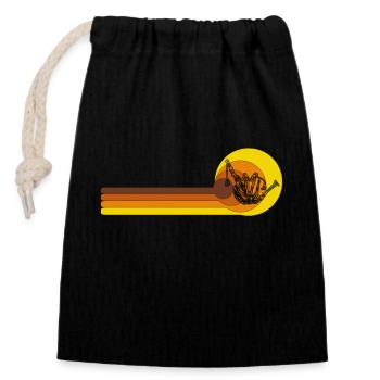 Joueur de cornemuse écossais des années 70 Vintage - Sac cadeau en coton avec cordon (14 x 20 cm) - noir - Devant