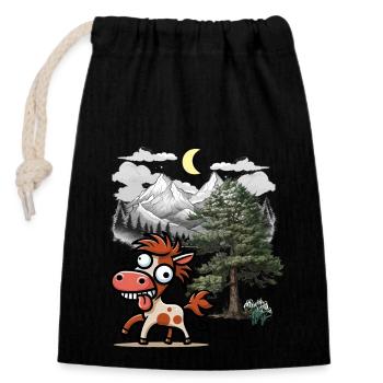 Horse Horses Wild Horse Crazy Horse Ross Rider - Closable cotton gift bag (14x20cm) - black - Front