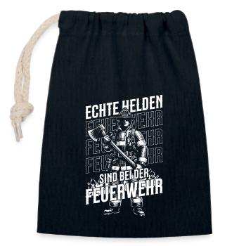 Fire Brigade - Real Heroes Are in the Fire Brigade - Closable cotton gift bag (14x20cm) - navy - Front