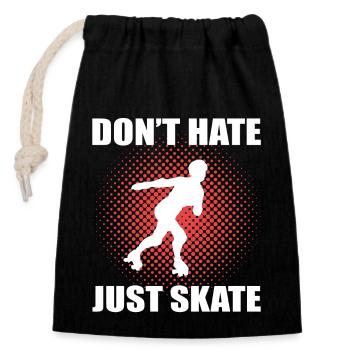 Rollschuhlaufen Rollschuhe Inline-Skates - Verschließbarer Geschenkbeutel aus Baumwolle (14x20cm) - Schwarz - Vorne
