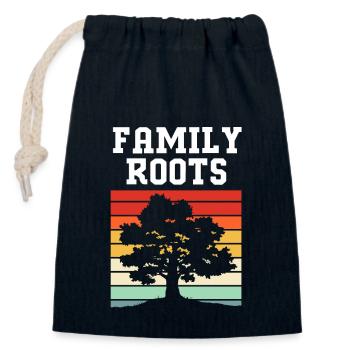 Family tree genealogy - Closable cotton gift bag (14x20cm) - navy - Front