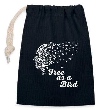 Kostenlos wie ein Vogel T-Shirt - Flock Of Birds Freiheit - Verschließbarer Geschenkbeutel aus Baumwolle (14x20cm) - Navy - Vorne