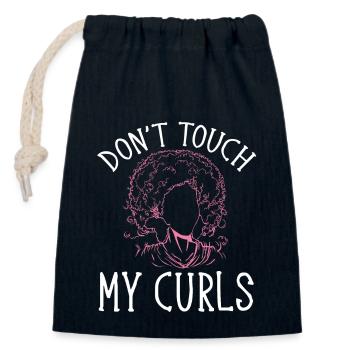 Curly Hair Afro Curls Natural Hair - Closable cotton gift bag (14x20cm) - navy - Front