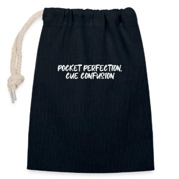 Billiards - Pocket perfection, cue confusion - Closable cotton gift bag (14x20cm) - navy - Front