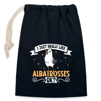 I love my albatross - Closable cotton gift bag (14x20cm) - navy - Front