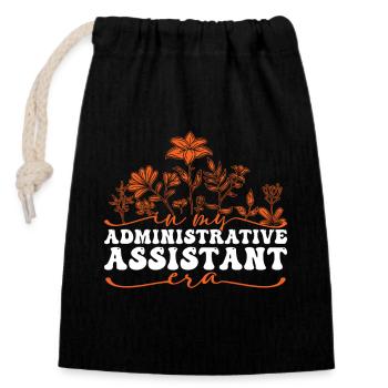 In My Administrative Assistant Era - Verschließbarer Geschenkbeutel aus Baumwolle (14x20cm) - Schwarz - Vorne