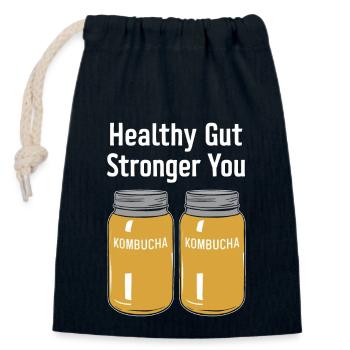 Vorteile Von Kombucha Für Brewer Maker Tea Lover - Verschließbarer Geschenkbeutel aus Baumwolle (14x20cm) - Navy - Vorne