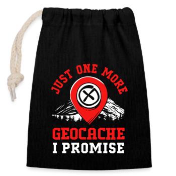 Geocaching Geocache Geocacher - Verschließbarer Geschenkbeutel aus Baumwolle (14x20cm) - Schwarz - Vorne