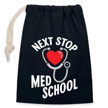 Nächster Halt Med School Medical School Student Doctor - Verschließbarer Geschenkbeutel aus Baumwolle (14x20cm) - Navy - Vorne