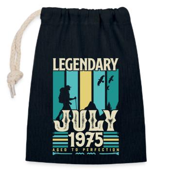 July 1975 Birthday Gift, Vintage July. - Closable cotton gift bag (14x20cm) - navy - Front