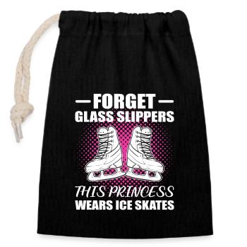 Ice skating Ice skating Ice skating - Closable cotton gift bag (14x20cm) - black - Front