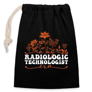 Radiologic Technologist Ära Blumen - Verschließbarer Geschenkbeutel aus Baumwolle (14x20cm) - Schwarz - Vorne