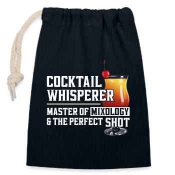 Barman Mixologue Cocktail - Sac cadeau en coton avec cordon (14 x 20 cm) - bleu marine - Devant