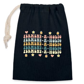 Ferment-A-Holic Kombucha Lover Vibes - Closable cotton gift bag (14x20cm) - navy - Front