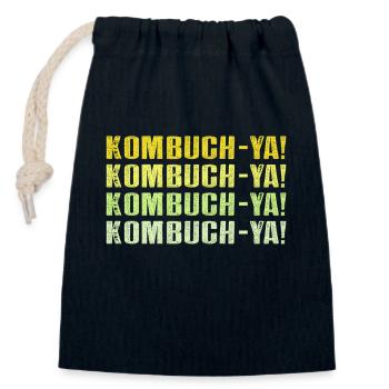 Kombuch-Ya! Kombucha Lover - Closable cotton gift bag (14x20cm) - navy - Front