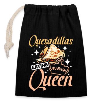 Quesadillas eating queen - Closable cotton gift bag (14x20cm) - black - Front