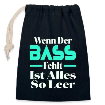 Si la basse manque, tout est si vide - - Sac cadeau en coton avec cordon (14 x 20 cm) - bleu marine - Devant