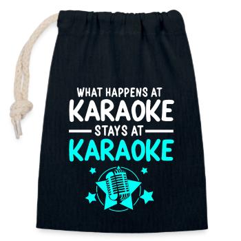 Karaoke - Verschließbarer Geschenkbeutel aus Baumwolle (14x20cm) - Navy - Vorne