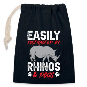 Rhino Rhino Licorne - Sac cadeau en coton avec cordon (14 x 20 cm) - bleu marine - Devant