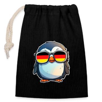 Germany Penguin - Closable cotton gift bag (14x20cm) - black - Front