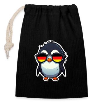 Germany Penguin - Closable cotton gift bag (14x20cm) - black - Front
