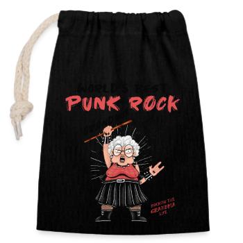 La meilleure grand-mère punk rock du monde - Old Punks Never - Sac cadeau en coton avec cordon (14 x 20 cm) - noir - Devant
