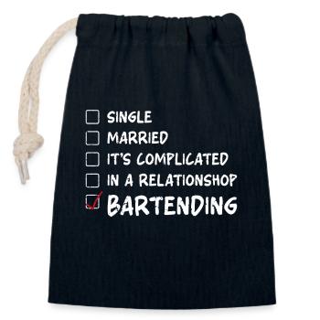 Bartender Mixologist Single - Verschließbarer Geschenkbeutel aus Baumwolle (14x20cm) - Navy - Vorne