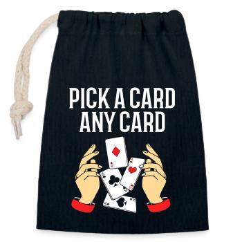 wizard magic magician - Closable cotton gift bag (14x20cm) - navy - Front